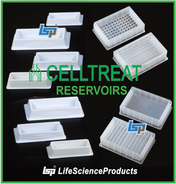 Picture of CELLTREAT Reagent Reservoirs - Choose: Polystyrene  (BenchTop), OR Polypropylene (Robotic)