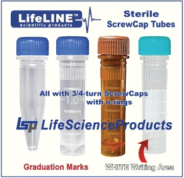 Picture of LifeLINE™ - STERILE ScrewCap MicroTubes With O-Ring Seal, 1000/BigPack