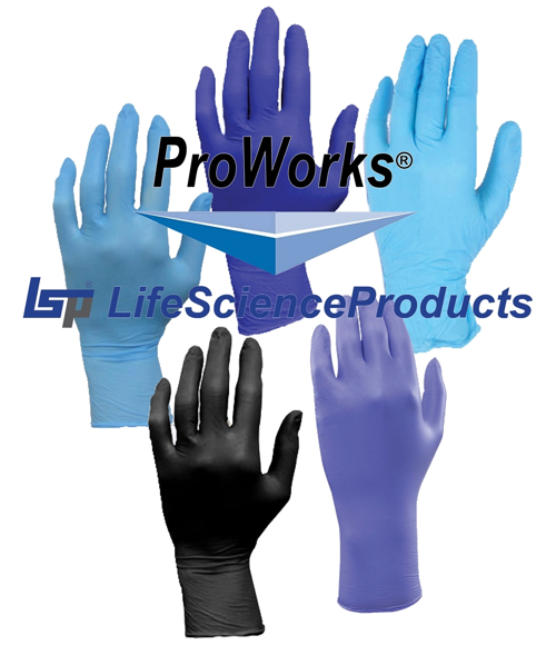 Picture of Blue, Violet, or Black - ProWorks® Powder-Free Nitrile Gloves