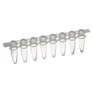 Picture of OmniSeal™ 0.2ml Clear PCR 8-Tube Strips, with separate Optically Clear Flat 8-CapStrips - 120x8/pack