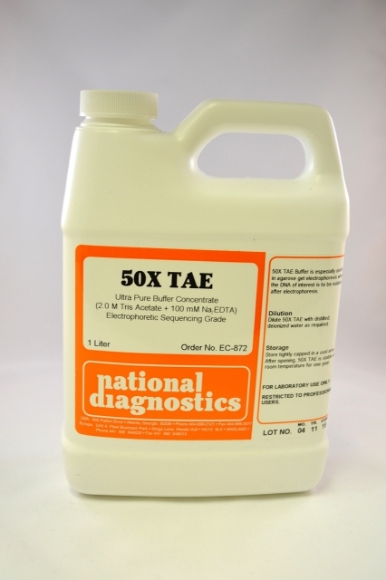 Picture of National Diagnostics - TAE Buffer (50X) Liquid - Available in 1 liter and 4 liter sizes