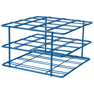 Picture of Blue, 16-place Wire Epoxy Coated Rack (4x4format) for 50ml-Centrifuge-Tubes (25-30 mm Tubes)