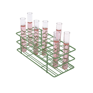 Picture of Green, 40-place Wire Epoxy Coated Rack (4x10 format) for 18-20mm Tubes, and 15ml-Centrifuge-Tubes