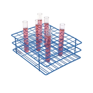 Picture of Blue, 80-place Wire Epoxy Coated Rack (8x10 format) for 18-20mm Tubes, and 15ml-Centrifuge-Tubes