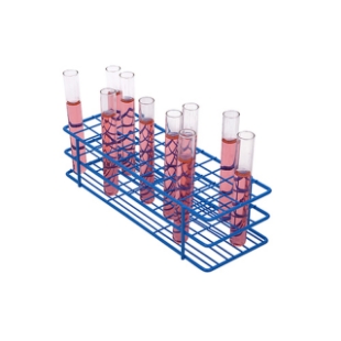 Picture of Blue, 48-place Wire Epoxy Coated Rack (4x12 format), Epoxy Coated for 15-16mm Tubes, and 15ml-Centrifuge-Tubes,