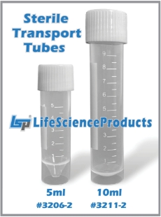 Picture of Sterile, 10ml Transport·Tubes / Vials, Natural ScrewCaps, Free-Standing, 1000/case