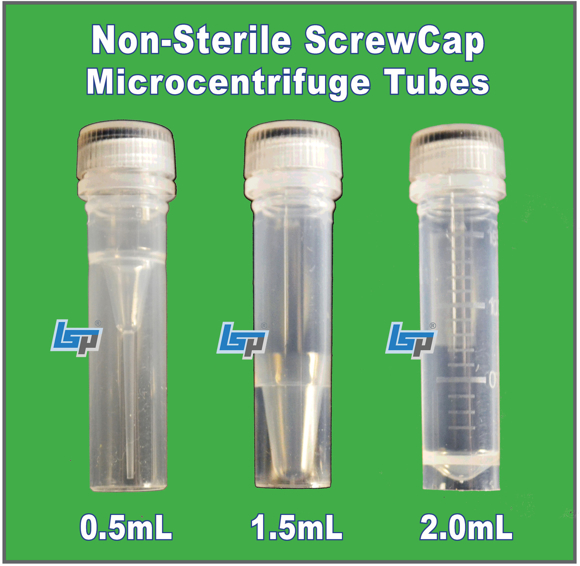 Picture of LifeLINE™ - Non-Sterile, ScrewCap Microcentrifuge Tubes with O-ring ScrewCaps, 2x500/pack, 1000/pack