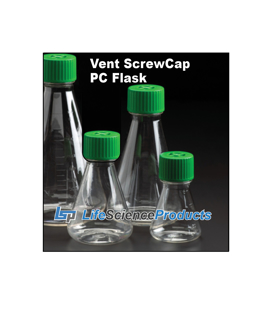 Picture of 250mL Erlenmeyer Flask, Vent Cap, Plain Bottom, PC, Sterile, 1/Bag 12/Case