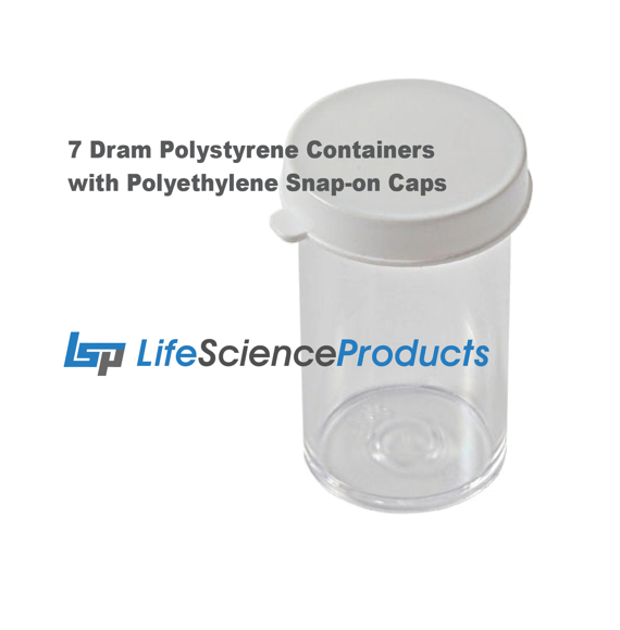 Picture of 7 dram Polystyrene Containers with Snap-on Caps, 144/case