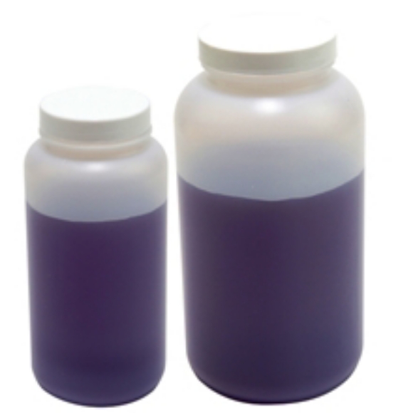 Picture of 1000ml/32oz. Wide Mouth Bottles, HDPE, w/closures, 6/pack