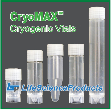 Picture of CryoMAX™ Sterile Cryogenic Vials, External Threaded 'Flush' ScrewCaps with Seal-Ring, 500/case