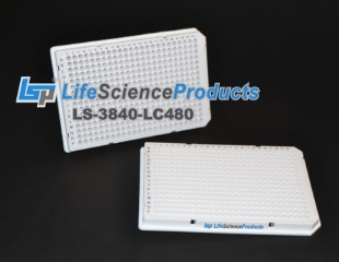 Picture of 100/pack (2x50 packaging), White ultraAmp™ 384-well (LightCycler® 480 style), 40ul (30ul working volume), White color RT PCR plates (Notch: A24, P24)