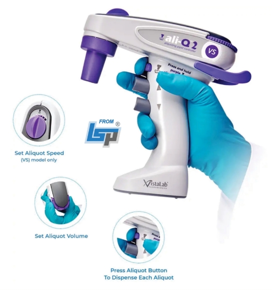 Picture of VistaLab ali-Q 2 VS Variable Speed Pipètte Controllèr (7 optional speeds), 5ml capacity - with Aliquoting (Repeat Pipetting) function