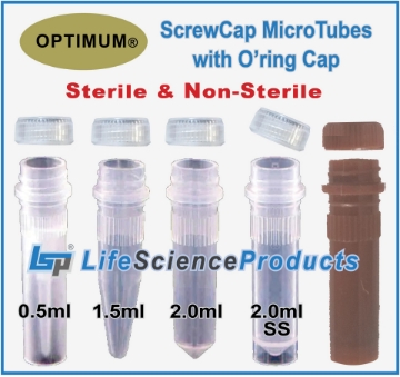 Picture of Optimum® BesTubes™, ScrewCap Microcentrifuge Tubes - Sterile & Non-Sterile