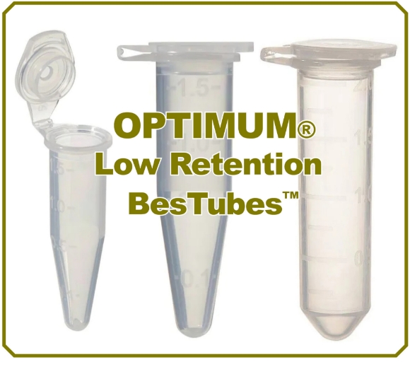 Picture of Natural, 0.65ml (500ul) LRT BesTubes™ (Low Retention Tubes) with Click-Close FlexCaps™, 500/pack