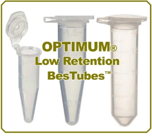 Picture of Natural, 1.7ml (1.5ml) LRT BesTubes™ (Low Retention Tubes) with Click-Close FlexCaps™, 250/pack