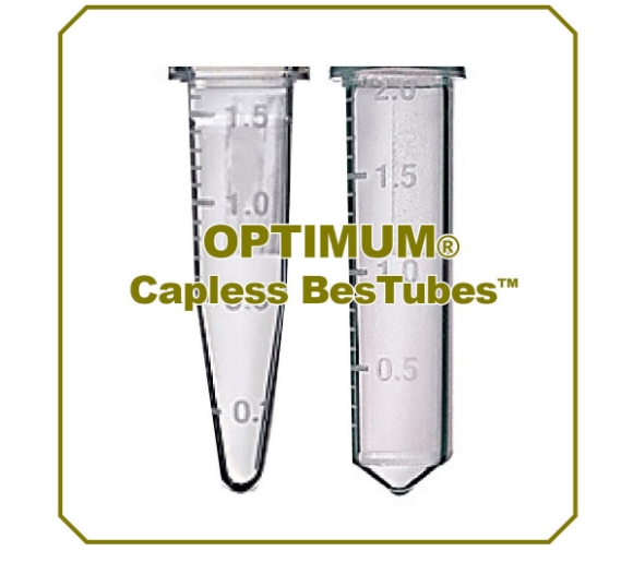 Picture of 2.0ml Capless Optimum BesTubes, 1000/pack, Microcentrifuge-Tubes