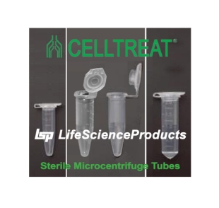 Picture of CellTreat - STERILE 1.5ml Microcentrifuge-Tubes with Large Cap, 2x500/resealable bag, 1000/pack