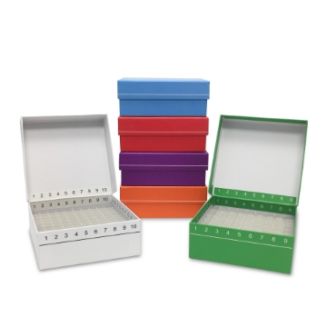 Picture of FlipTóp™ Hinged Cardboard Freezér Boxés, 2-inch, 81-well, White Color,  50/case