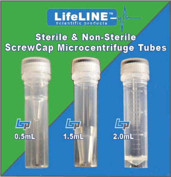 Picture of LifeLINE™ Premier- Sterile & Non-Sterile ScrewCap MicroTubes with O-Ring Seal