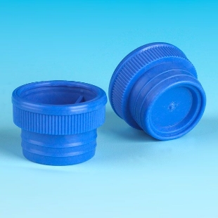 Picture of Plug-Caps (Flanged, 17mm Ø) for 15ml-Centrifuge-Tubes, Blue Color 1000/pack