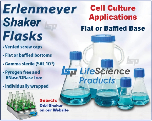 Picture of Sterile, Erlenmeyer Shaker Flasks for Cell Culture, Vented ScrewCaps