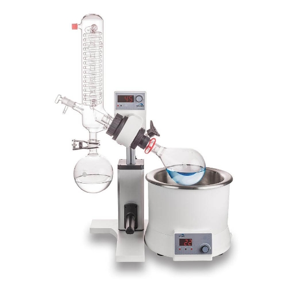 Picture of SCILOGEX SCI100-S (aka RE100-S) 5L Rotary Evaporator, Vertical Coiled Condenser, & glassware, Manual Lift