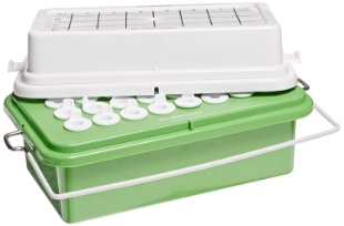 Picture of True North® Mini-Cooler, 0°C, 32-place for 0.5ml-2.0ml tubes, Green Color/Gel Filled White Lid, 1 each