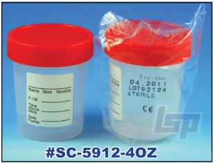 Picture of STERILE, 4oz (120ml) Specimen Container, Ind Wrap 100/case