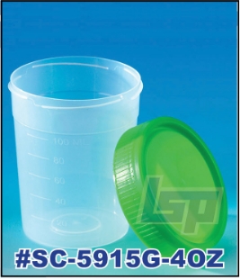 Picture of NON-STERILE, 4oz (120ml) Specimen Container Green, 500/case