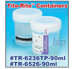 Picture of STERILE, 90ml (3oz) Tite-Rite Specimen Container WM, 63mmH, 300/case