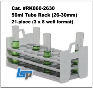 Picture of Stack·Rack,  For 26-30mm tubes & 50ml conical tubes, 24-place (4x8) Autoclavable Stackable Rack, 1 each