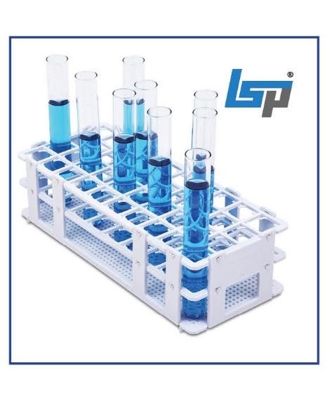 Picture of No·Wire™ GRIP Rack, For 18-20mm test tubes & culture tubes, 40-place (4x10) Submersible, Stackable, Autoclavable Rack, 1 each