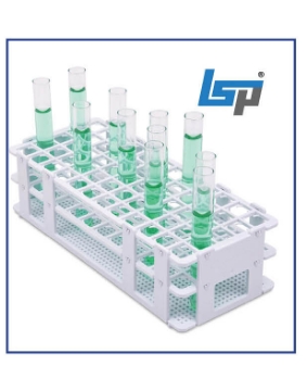 Picture of No·Wire™ GRIP Rack, For 15-16mm test tubes & culture tubes, 60-place (5x12) Submersible, Stackable, Autoclavable Rack, 1 each