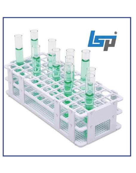 Picture of No·Wire™ GRIP Rack, For 15-16mm test tubes & culture tubes, 60-place (5x12) Submersible, Stackable, Autoclavable Rack, 1 each