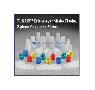 Picture of SS-2003C Full-Baffle KIT, TUNAIR·300ml Full-Baffle (6 baffles) Polypropylene Erlenmeyer Shake Flask Kit with Dry-Gauze Filters