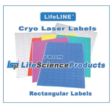 Picture of LifeLINE Brand - Cryo Laser Labels on Sheets, Rectangular, 7 sizes, 6 colors