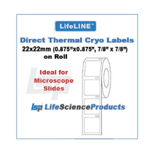 Picture of LifeLINE™ Brand, White 22x22mm (0.875"x0.875", 7/8"x7/8") Diréct Thermal Cryo Lábels on Rolls, 1000/roll