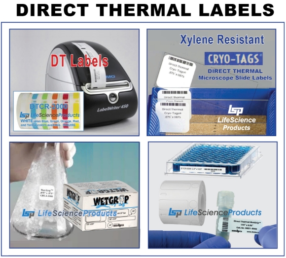 Picture of Direct Thermal Labels - DT CryoBabies, DT CryoTags, DT CryoSpots, DT Xylene Resistant, DT WetGrip