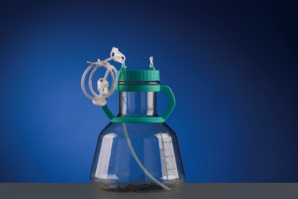 Picture of 5L High Efficient Erlenmeyer Flask,Large Membrane Size Bi-directional Transfer Cap with TPE Tube (60cm 1/8" ID 1/4" OD), Sterile, 1/pk, 4/cs