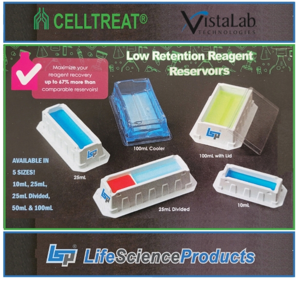 Picture of CellTreat™ -  VistaLab Low Retention Disposable Reagent Reservoirs and Lids