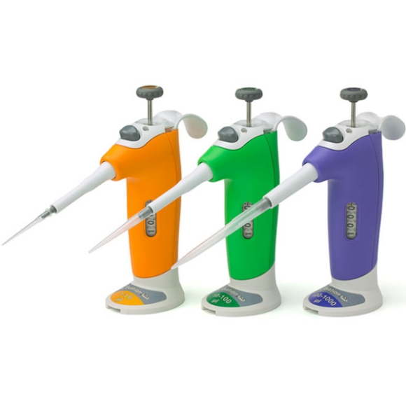 Picture of Ovatiòn Pipettòr Starter Set- Mechanical Volume Adjust Pipettòrs, Includes 10µL, 100µL, & 1000µL (M) sizes, Set of 3