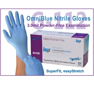 Picture of X-Large, OmniBlue 3.0mil easyStretch Exam Nitrile Gloves, Powder-Free, 10 x 100/case (1000/case)