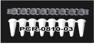 Picture of 0.1ml qPCR WHITE 8-Strips with separate Optically Clear Flat Strip Caps, 120/pack