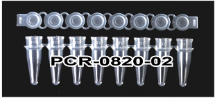 Picture of 0.2ml PCR 8-Strips with Separate Flat Caps, 120/pack