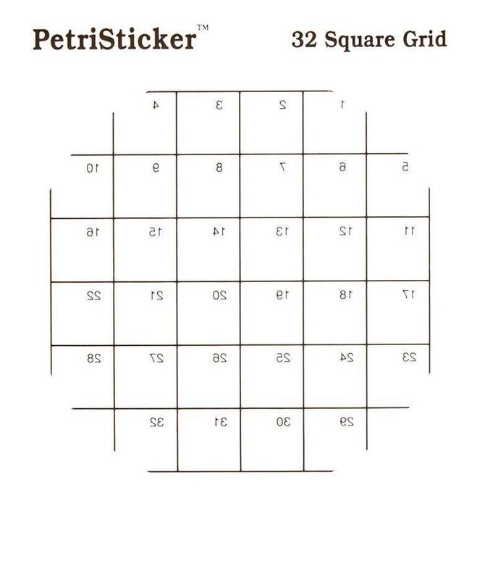 Picture of PètriStickers with 32 Square Grids, 36/pack