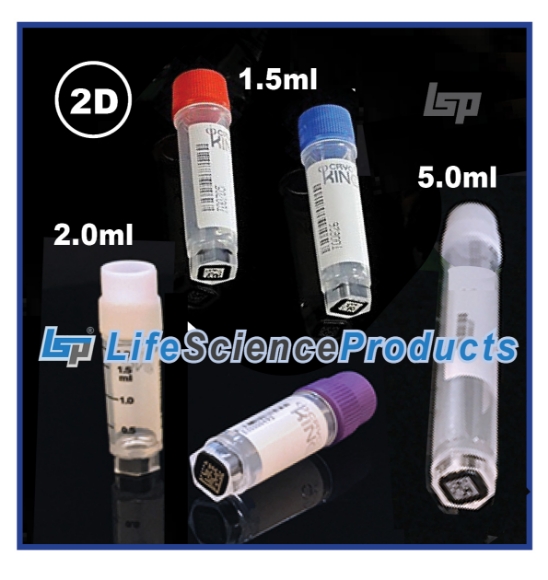 Picture of CryoKING™ Sterile Pre-Set 1D and 2D Barcoded Cryogenic Vials, 1000/case