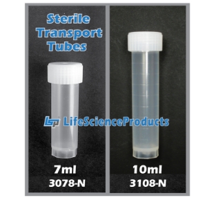 Picture of Sterile, 10ml Transport·Tubes, Natural ScrewCaps, Free-Standing, 500/case