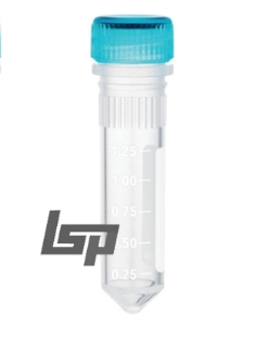 Picture of Sterile 2.0ml Screw-Cap-Tubes with attached Screw Cap, Conical Bottom, Graduated, (20 bags of 50) 1000/pack