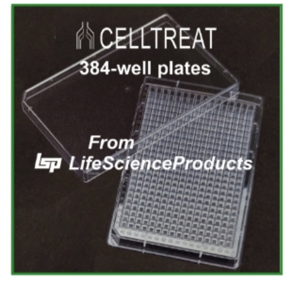 Picture of 384 Well Non-Treated Plαte with Lid, Flat Bottom, Square Wells, Sterile, Individual, 50/case